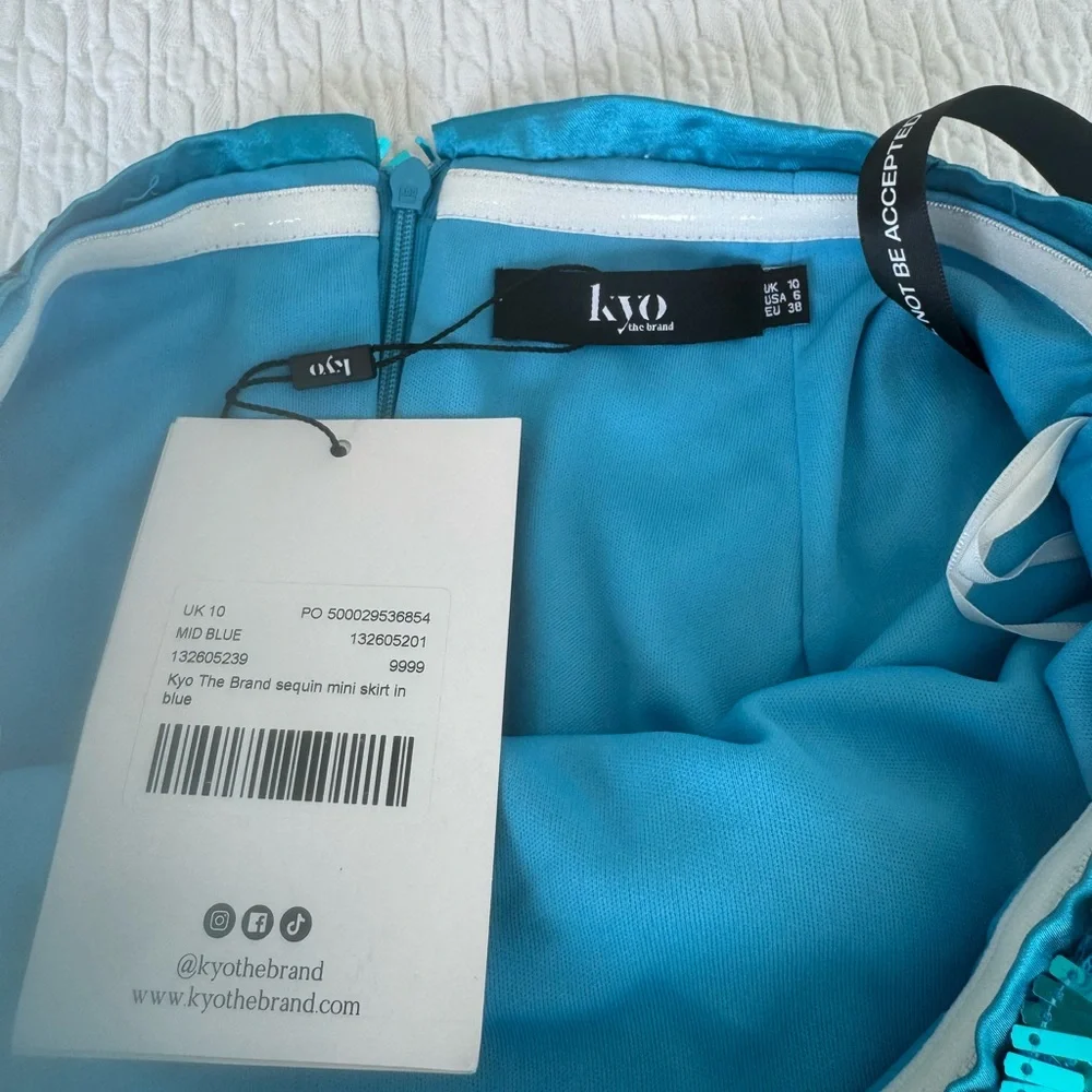 ASOS Teal Sequin Mini Skirt - Picture 4 of 6